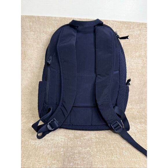 Vera Bradley Womens Quilted Monogrammed Travel Backpack & Tote Bag Set Navy Blue main image 11